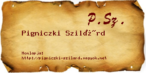 Pigniczki Szilárd névjegykártya