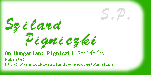 szilard pigniczki business card